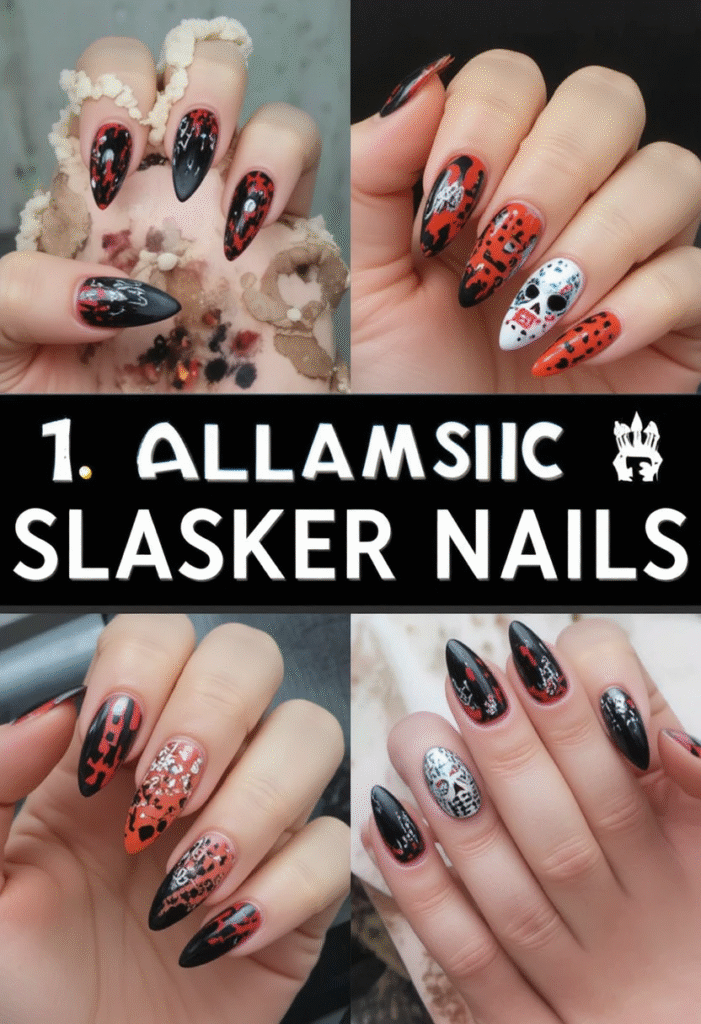 Halloween movie nails acrylic