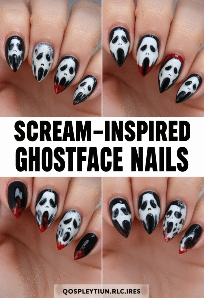 Halloween movie nails acrylic