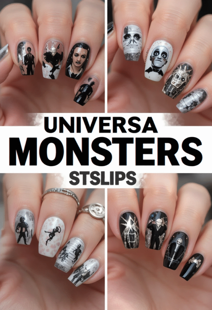 Halloween movie nails acrylic